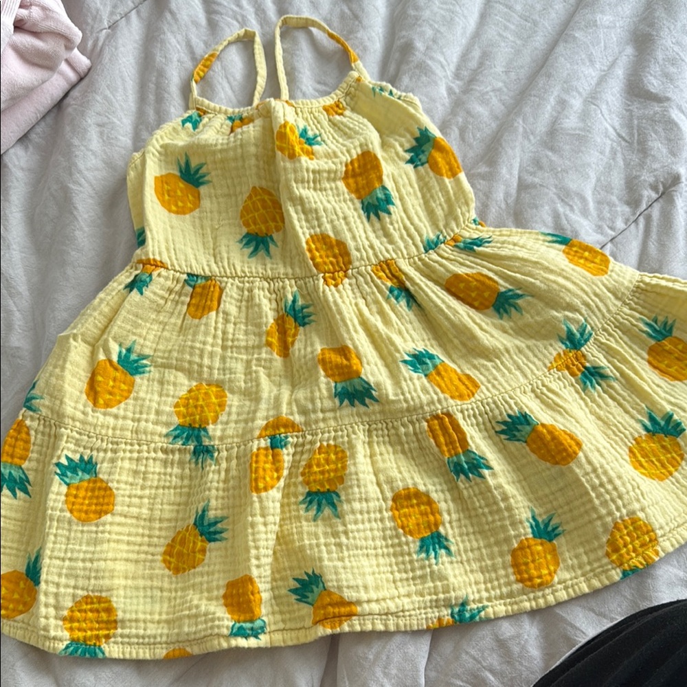 Cat & Jack White Smocked Sundress Halter Neck